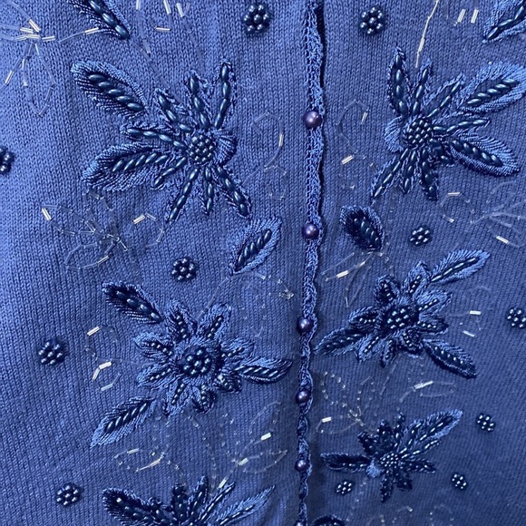 Vintage Venezia beaded sweater‎ blue - Picture 2 of 10